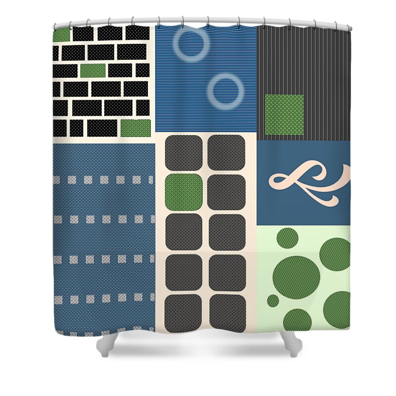 Green Shower Curtain featuring the digital art Seven-Up by Designs By L