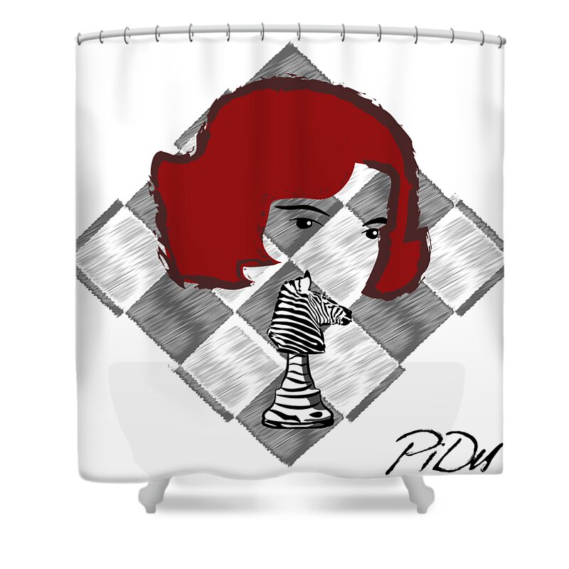Sexy Shower Curtain featuring the digital art Sexy Chess by Piotr Dulski