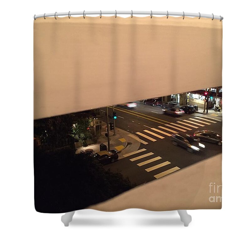  Shower Curtain featuring the photograph SF window peak by Mary Kobet