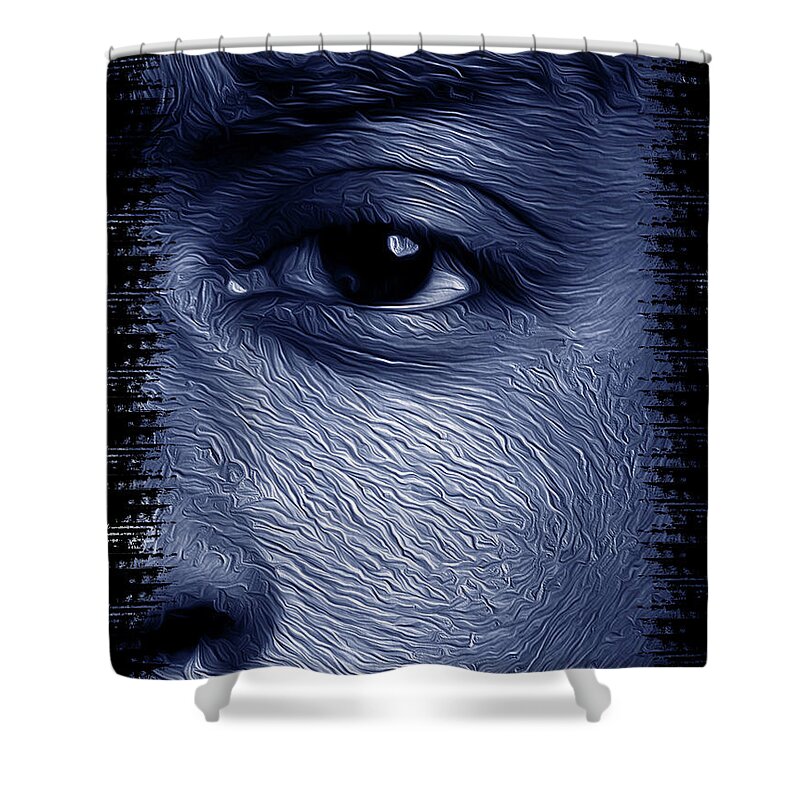 Shades Collection 2 Shower Curtain featuring the digital art Shades of Black 6 by Aldane Wynter