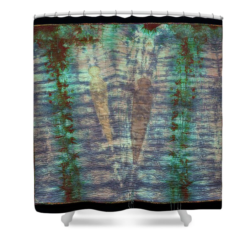 Shadow Shower Curtain featuring the mixed media Shadow in the Sand by Vivian Aumond