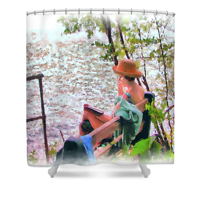Quiet Shower Curtain featuring the painting Shady Nook by Joel Smith