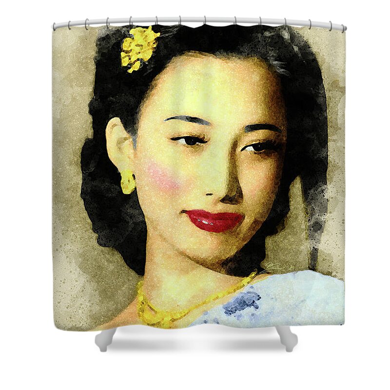 China Shower Curtain featuring the digital art Shangguan Yunzhu by Marisol VB