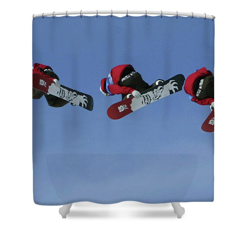Shaun White Shower Curtain featuring the photograph Shaun White Multiple Exposure by Rick Wilking