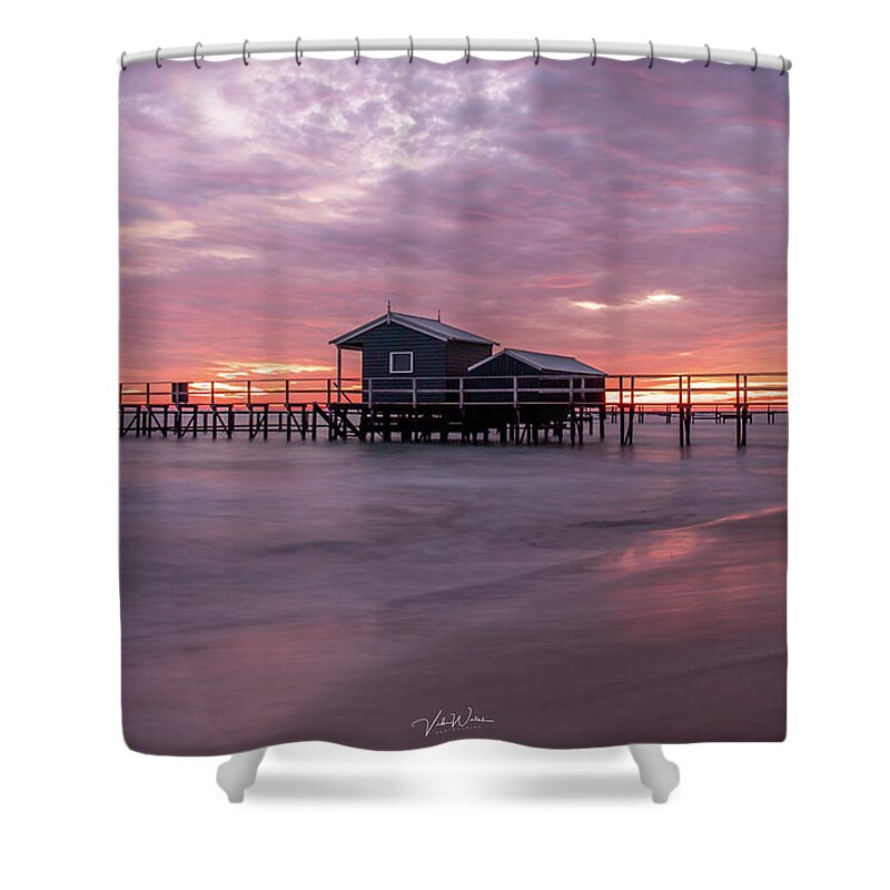 The Shelley Beach Jetty Shower Curtain featuring the photograph Shelley Beach Jetty 2 by Vicki Walsh