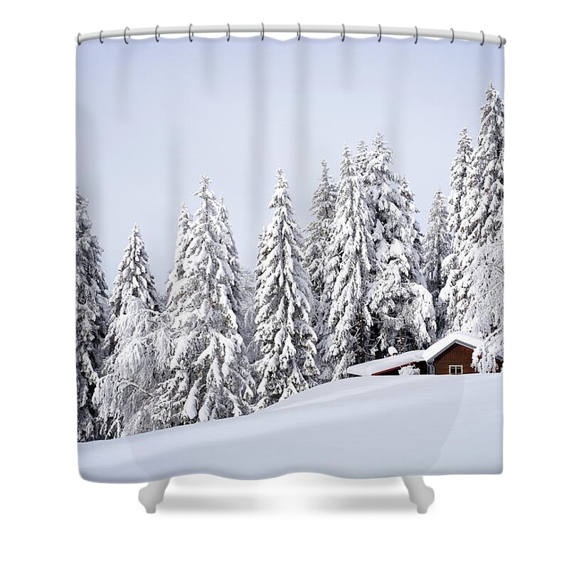 Chalet Shower Curtain featuring the photograph Sheltered by Dominique Dubied