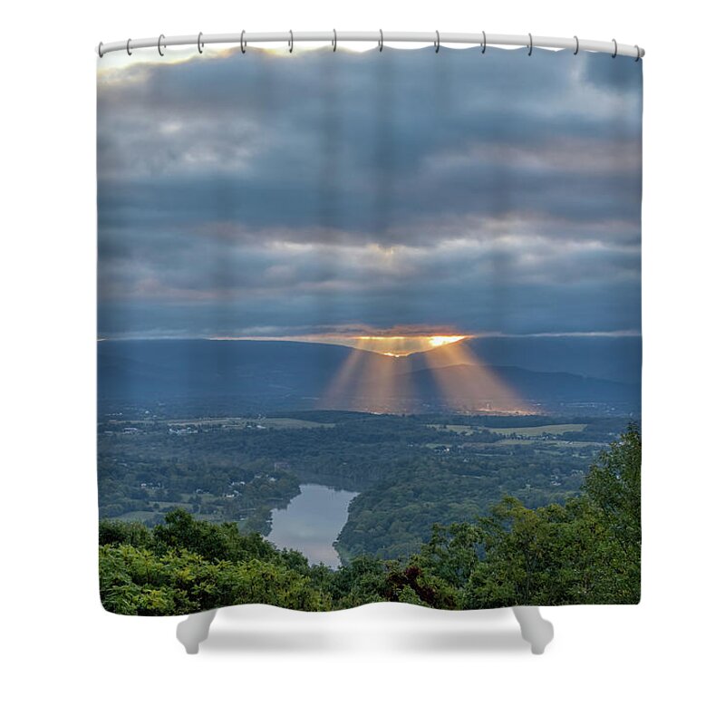 Light Beams Shower Curtain featuring the photograph Shine Your Light by Lara Ellis