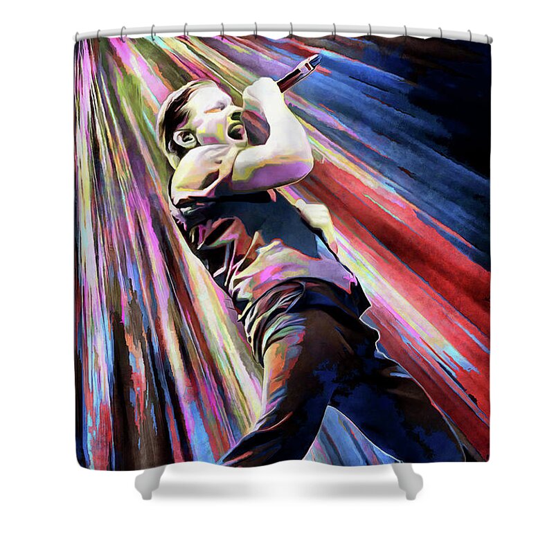 Shinedown Shower Curtain featuring the mixed media Shinedown Brent Smith Art Hope by The Rocker Chic