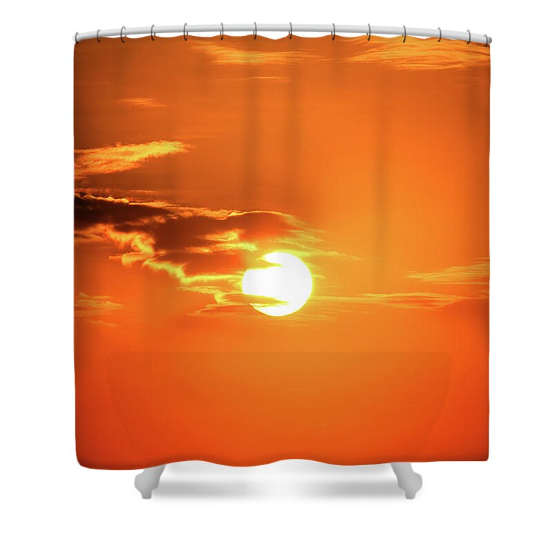 Sky Shower Curtain featuring the photograph Shining Sun And Clouds by Cynthia Guinn