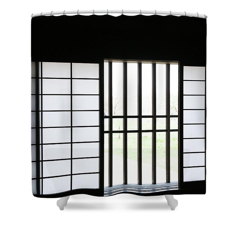 Japanese House Shoji Window Shower Curtain featuring the photograph Shoji window of Japanese house by Kaoru Shimada