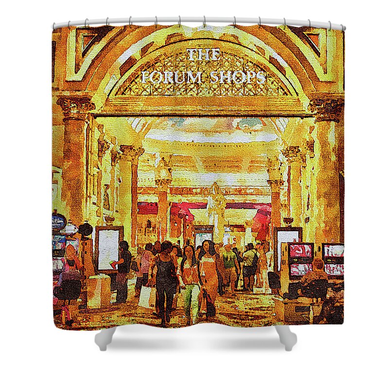 Shoppers Shower Curtain featuring the photograph Shoppers and Gamblers Las Vegas by Tatiana Travelways