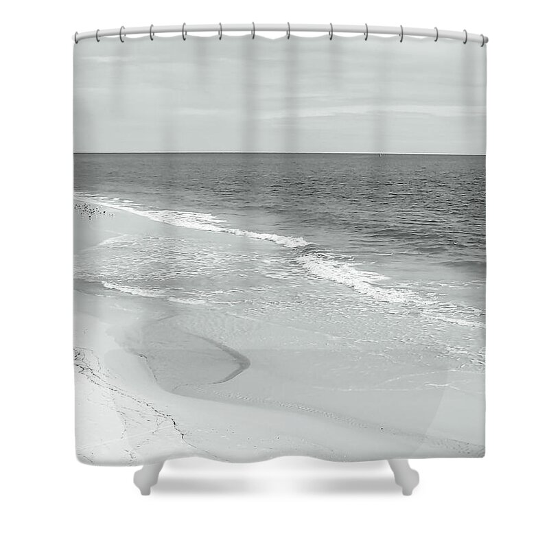 Beach Shower Curtain featuring the photograph Shoreline BW by Pamela Williams