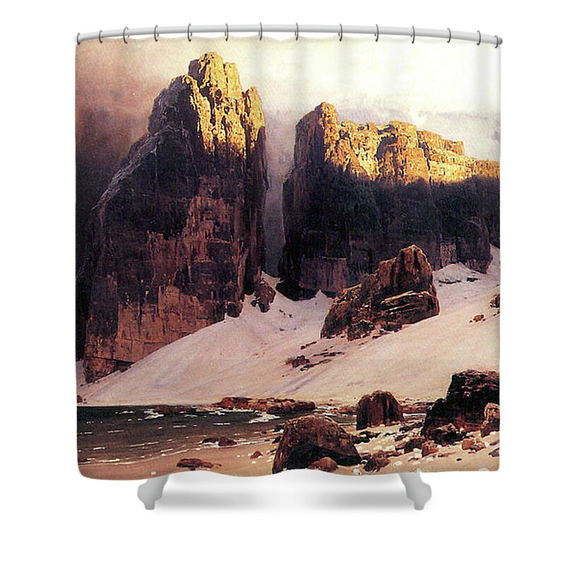 Shores Shower Curtain featuring the painting Shores of Oblivion by Eugen Bracht