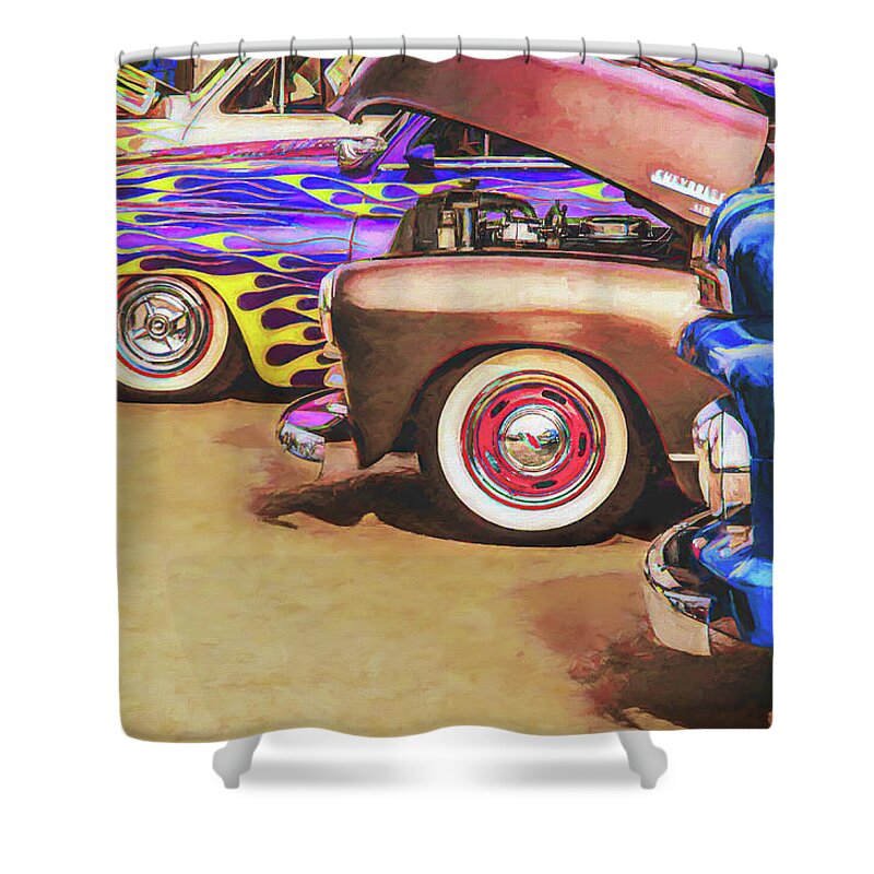 Classic Cars And Trucks Shower Curtain featuring the digital art Show Me by Kevin Lane