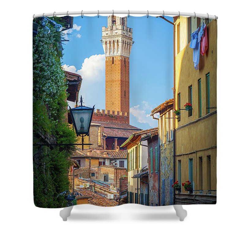 Europe Shower Curtain featuring the photograph Siena Streets by Inge Johnsson