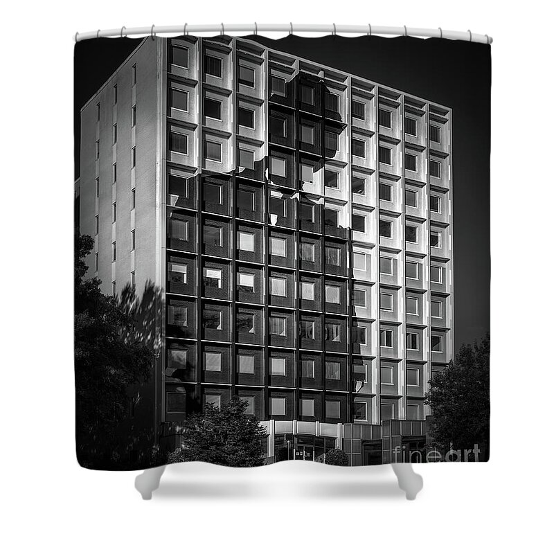 1447 Peachtree Street Shower Curtain featuring the photograph Silhouette Building by Doug Sturgess