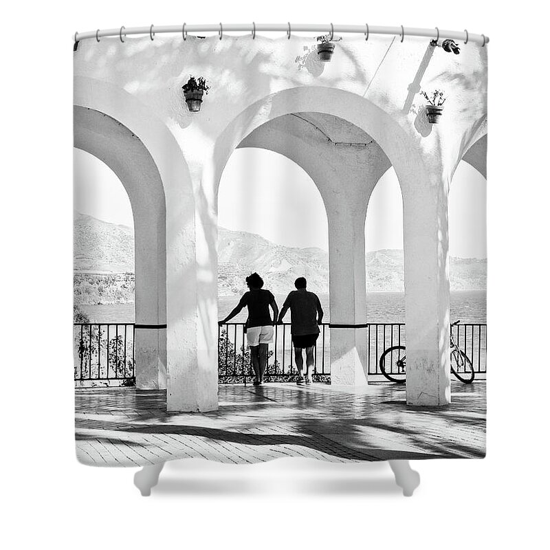 Silhouette Shower Curtain featuring the photograph Silhouette of Couple by Naomi Maya
