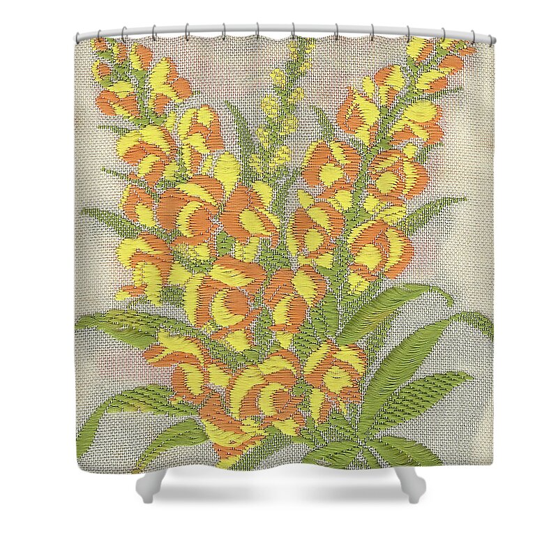Silk Shower Curtain featuring the photograph Silk Antirrhinum by Elaine Teague