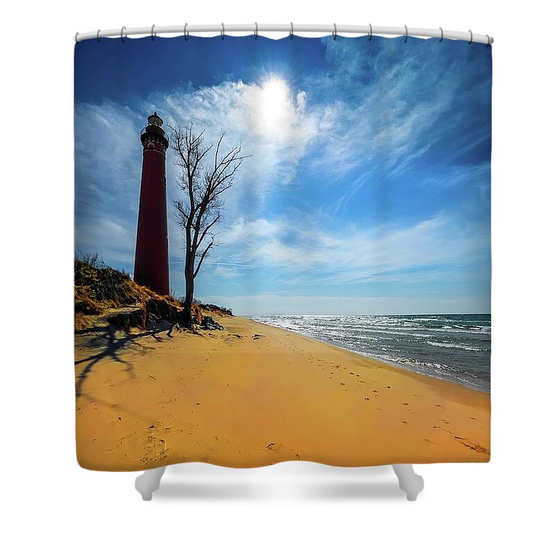 Northernmichigan Shower Curtain featuring the photograph Silver Lake Lighthouse..... IMG_8835 HRes by Michael Thomas