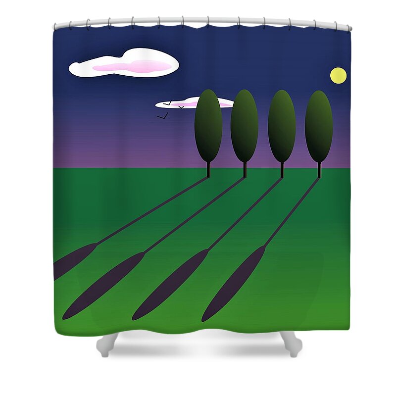 Landscape Shower Curtain featuring the digital art Simple Landscape 1 by Fatline Graphic Art