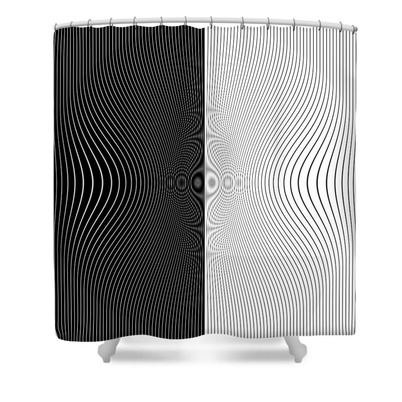 Black Shower Curtain featuring the digital art Simply Black and White by Designs By L