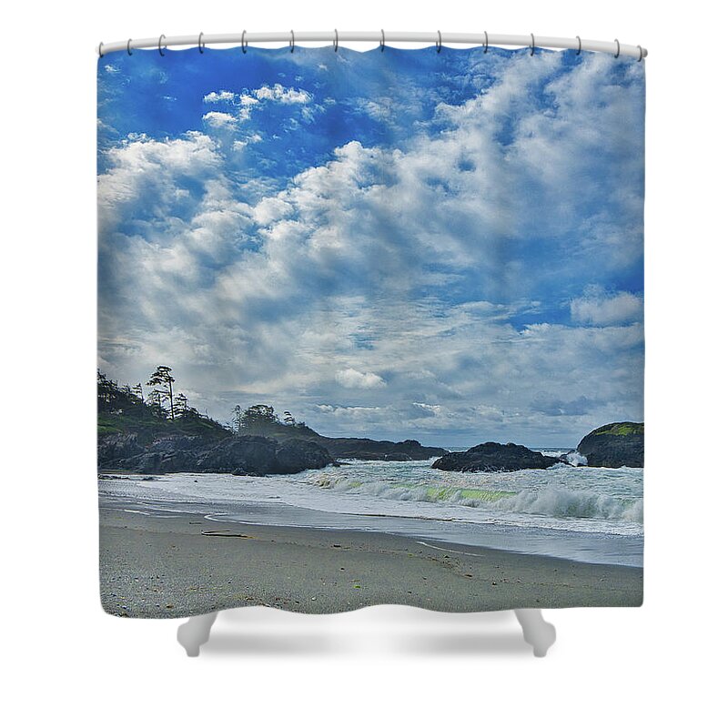 Landscape Shower Curtain featuring the photograph Singing Stones Beach by Allan Van Gasbeck