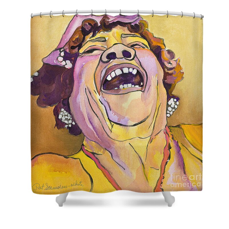 Pat Saunders-white Shower Curtain featuring the painting Singing The Blues by Pat Saunders-White