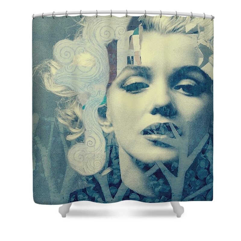 Marilyn Monroe Shower Curtain featuring the digital art Single Girl by Paul Lovering