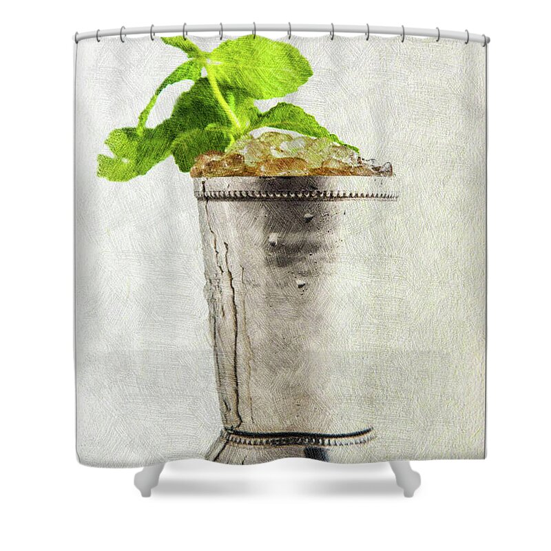 Cocktail Shower Curtain featuring the digital art Single Mint Julep by CAC Graphics