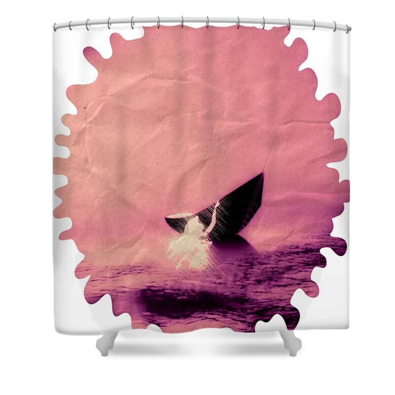 Fantasy Shower Curtain featuring the digital art Sirenes by Auranatura Art