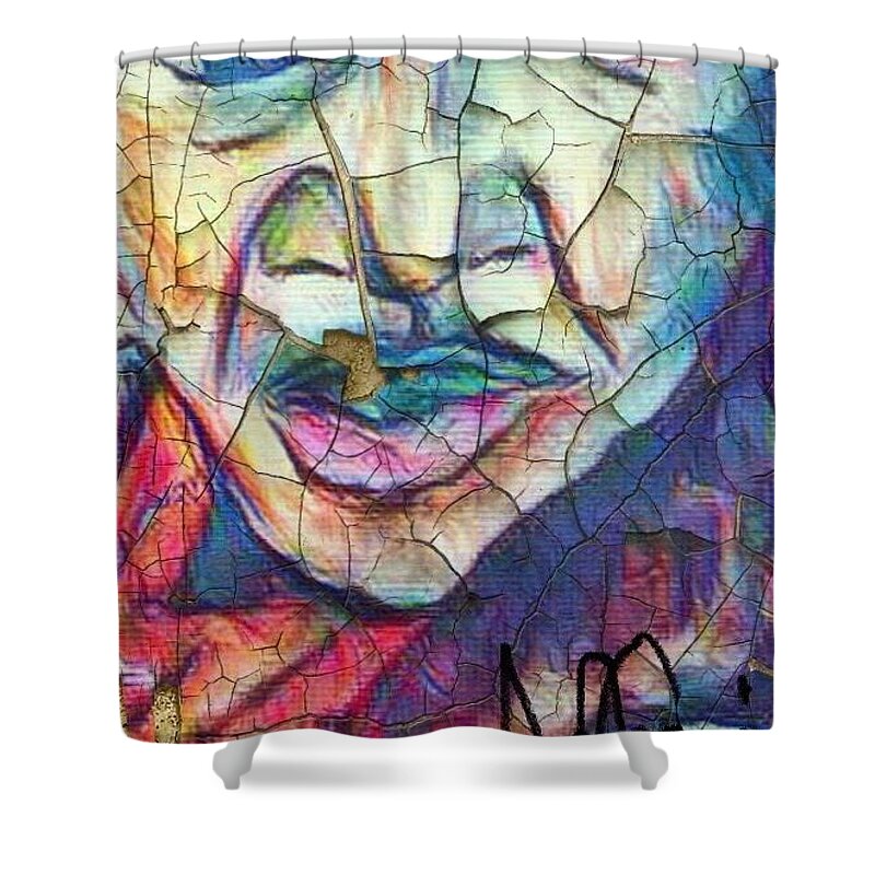  Shower Curtain featuring the mixed media Sista Mama by Angie ONeal