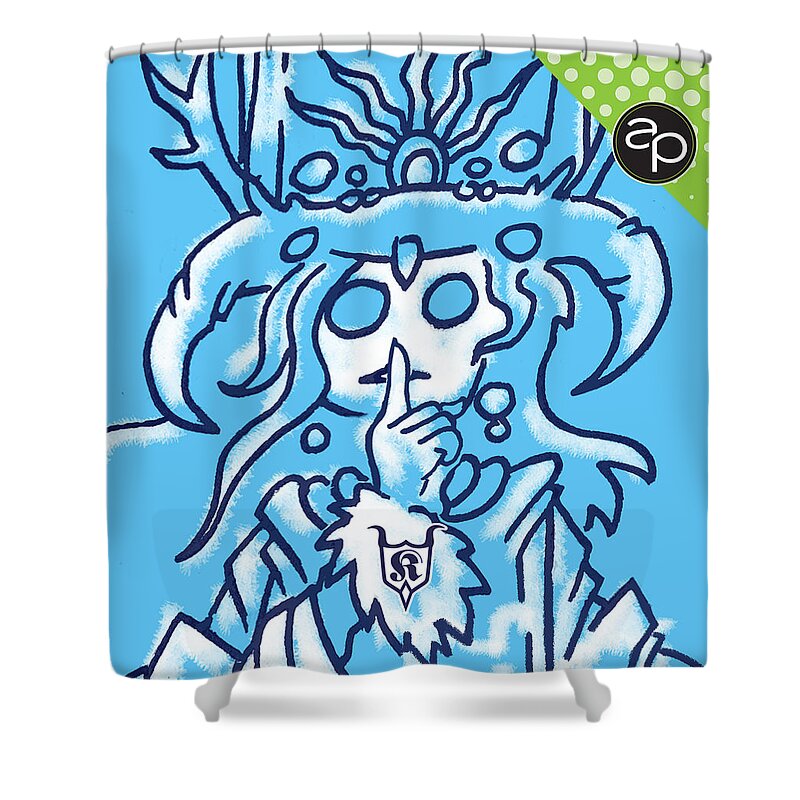 Sisters Of Shhh Shower Curtain featuring the digital art Sisters of Shhh by Art of the Parade Society