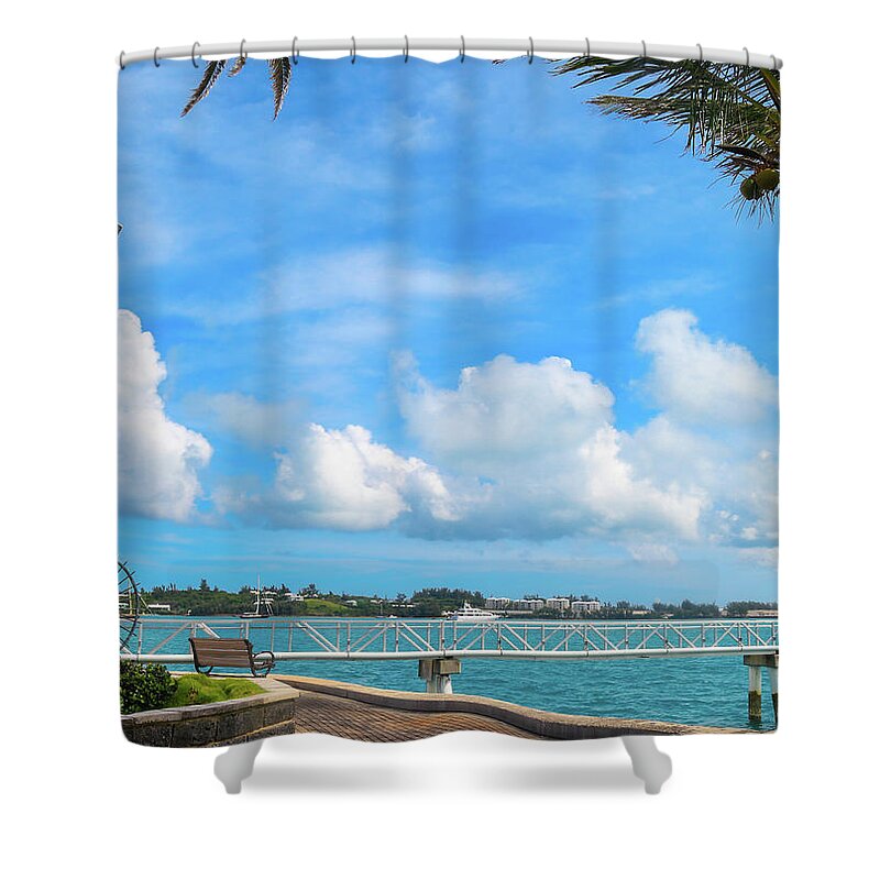Benches Shower Curtain featuring the photograph Sit and Enjoy the View by Auden Johnson