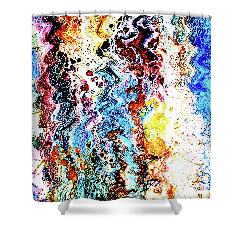 Colors Shower Curtain featuring the painting Sizzle by Anna Adams