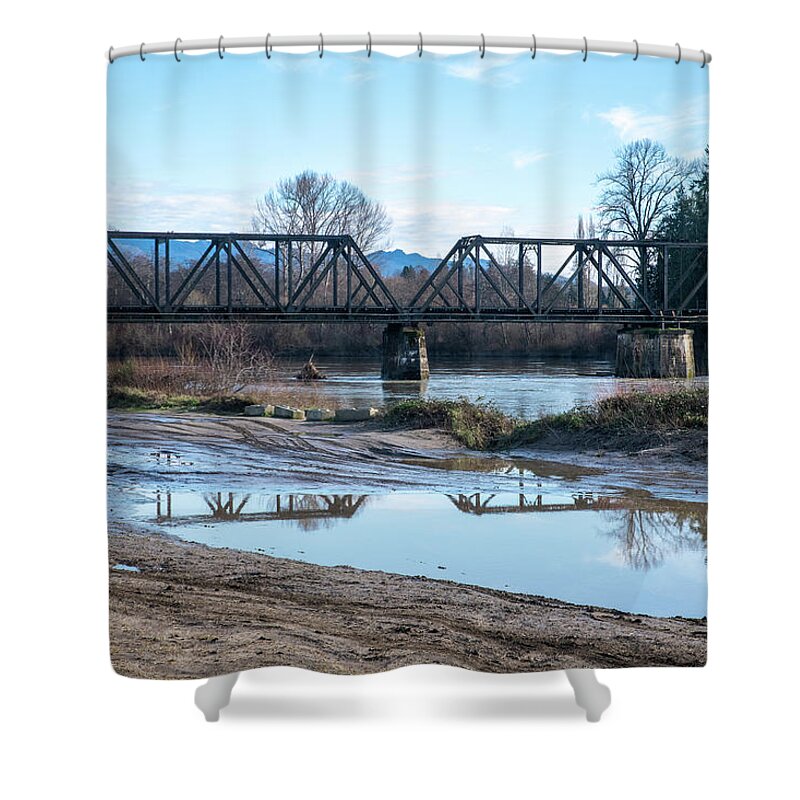 Skagit River Over The Banks Shower Curtain featuring the photograph Skagit River Flooding the Banks by Tom Cochran