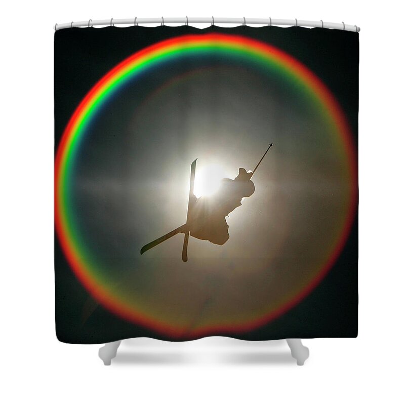 Skier Shower Curtain featuring the photograph Skier in the Sun by Rick Wilking