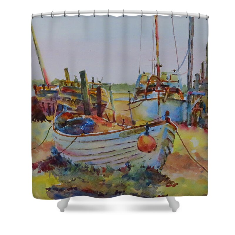 Summer Shower Curtain featuring the painting Skippool Creek-G.Berry #87 by David Gilmore
