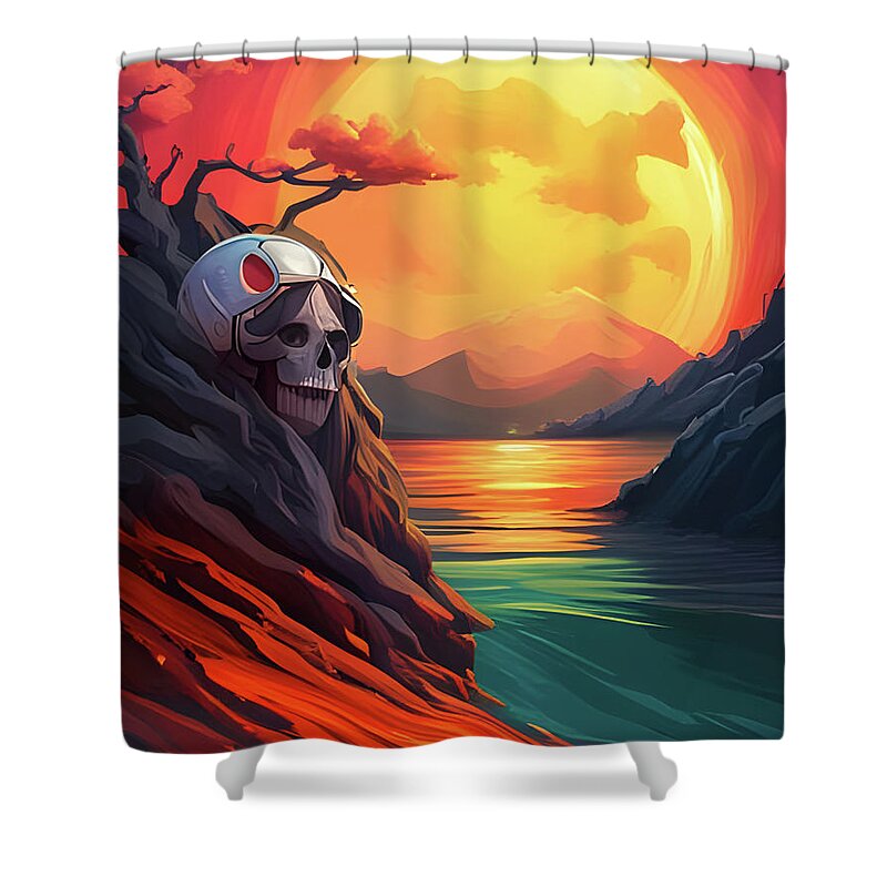 Mountains Shower Curtain featuring the digital art Skull Valley by Jason Denis