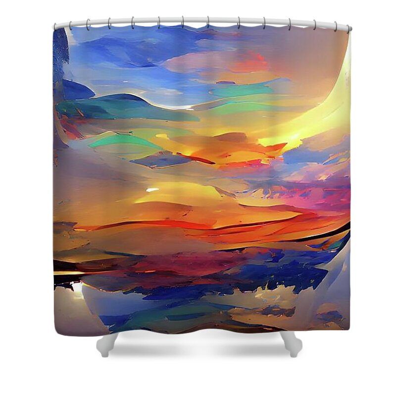 Shower Curtain featuring the digital art Sky Glass by Rod Turner