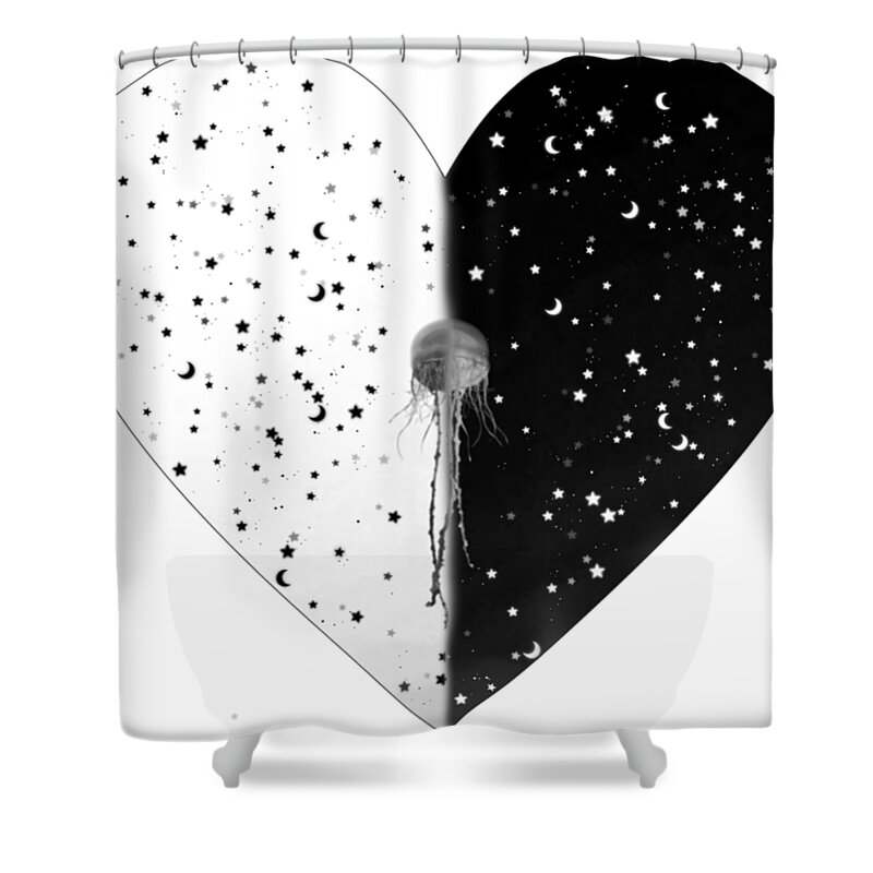Sky Shower Curtain featuring the digital art SkY Heart Sweet Dreams by Auranatura Art