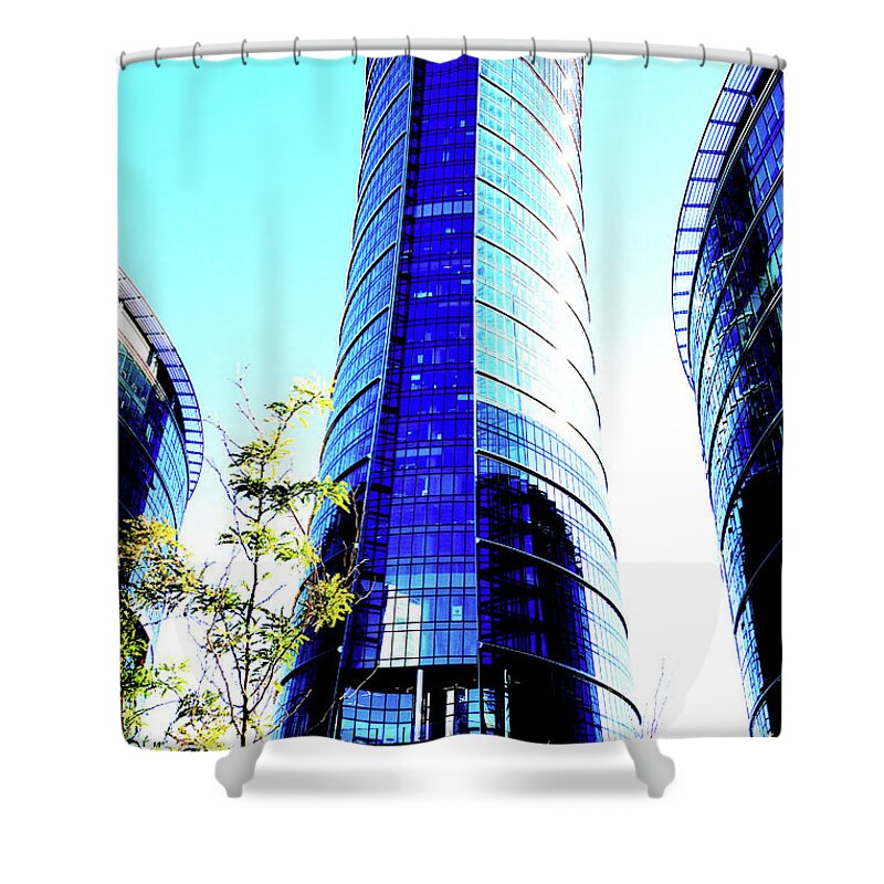 Skyscraper Shower Curtain featuring the photograph Skyscraper In Warsaw, Poland 28 by John Siest