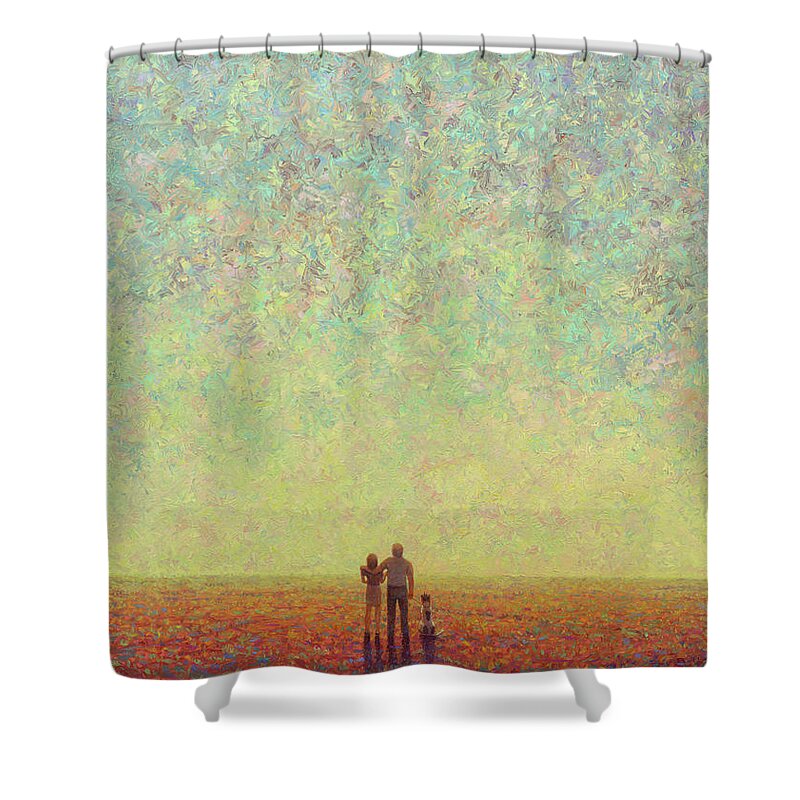 Sky Shower Curtain featuring the painting Skywatching by James W Johnson