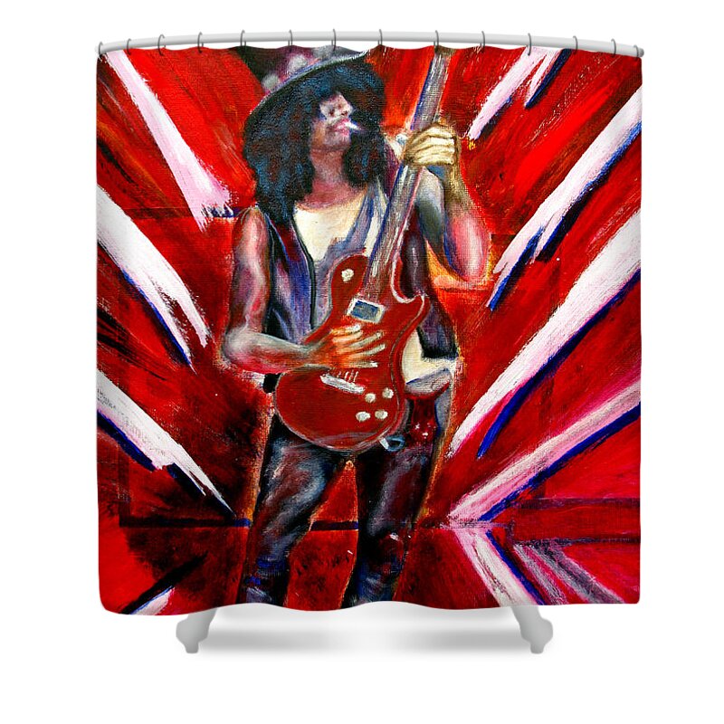 Guitar Shower Curtain featuring the Slash Guitar Art by Tom Conway