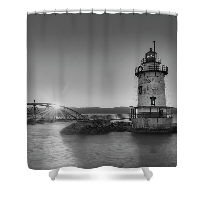 Tarrytown Shower Curtain featuring the photograph Sleepy Hollow Light NY BW by Susan Candelario