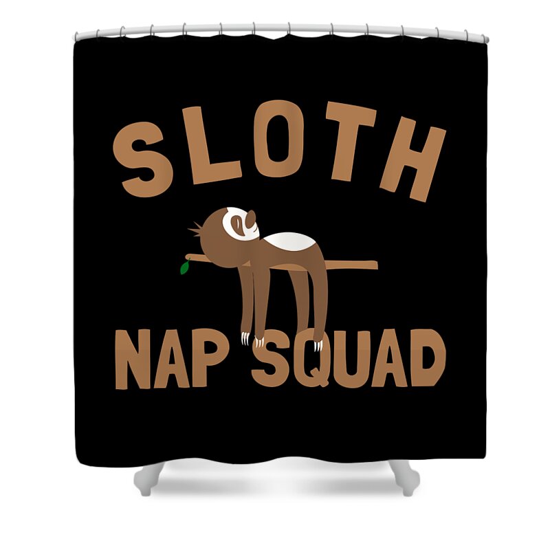 Funny Shower Curtain featuring the digital art Sloth Nap Squad by Flippin Sweet Gear