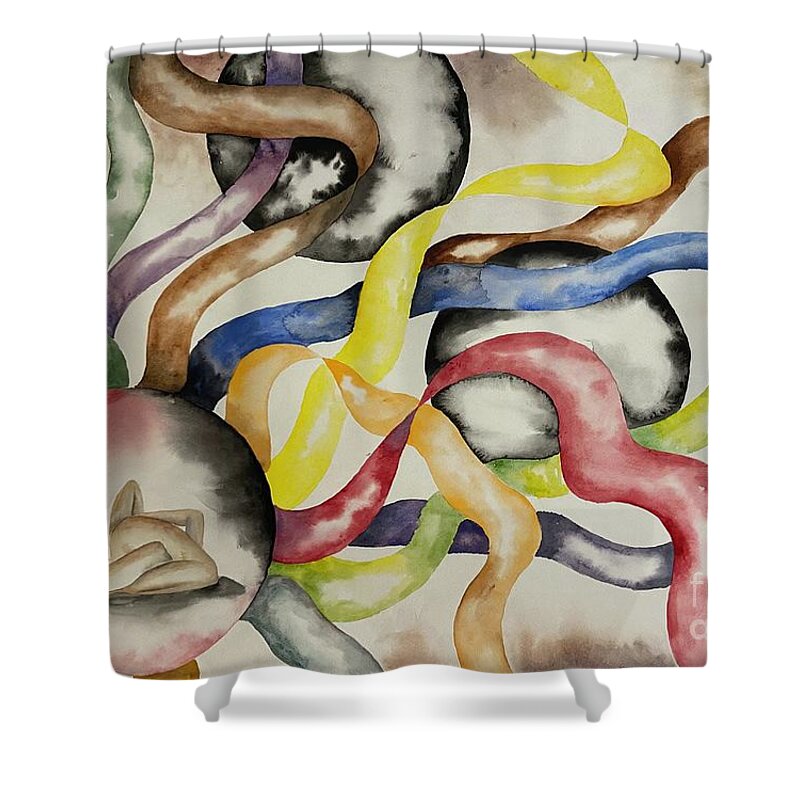 Sleeping Figure Shower Curtain featuring the painting Slumber by Pamela Henry