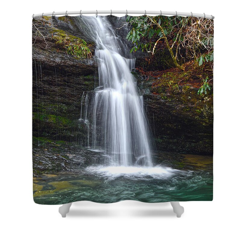 Waterfalls Shower Curtain featuring the photograph Small Waterfalls 1 by Phil Perkins