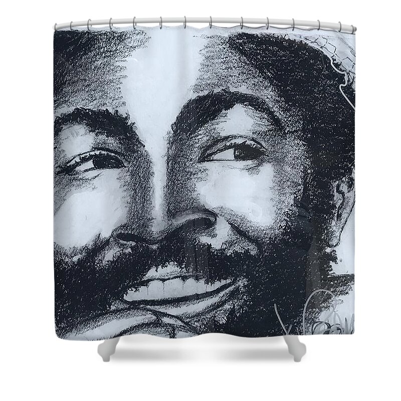  Shower Curtain featuring the drawing Smile by Angie ONeal
