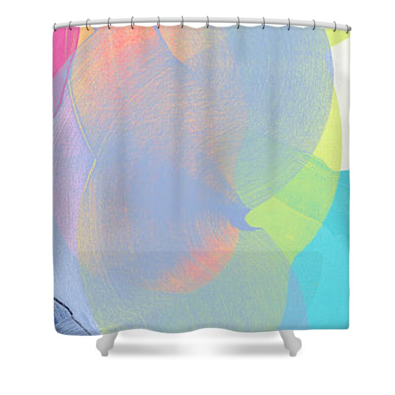 Abstract Shower Curtain featuring the painting Smoke Rises by Claire Desjardins