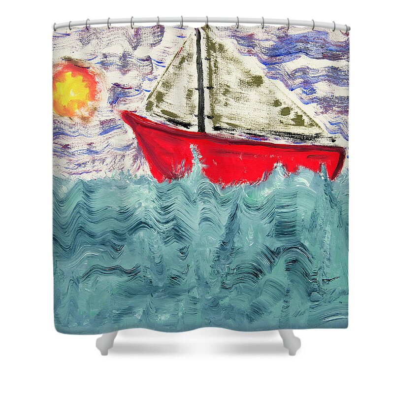 Breeze Shower Curtain featuring the painting Smooth Sailing by David McCready